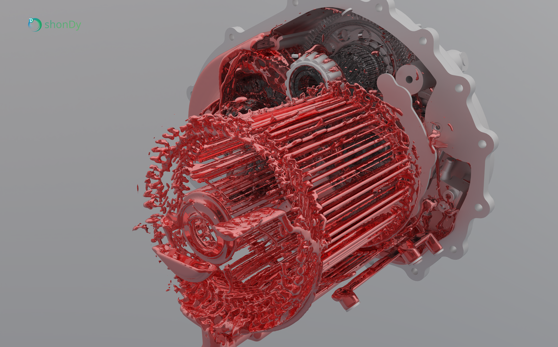 Rendered image of the winding region at 5 seconds